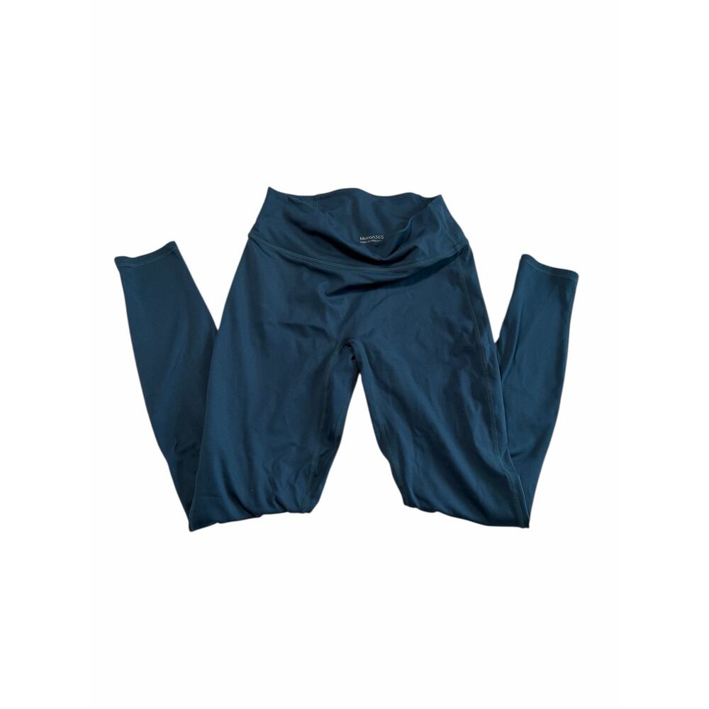 Fabletics Motion 365 Sculpt Teal Leggings High Waist Pocket Seamless 28 inch